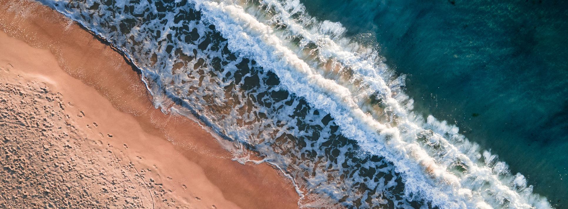 Overhead Drone Photo of Sandy Beach